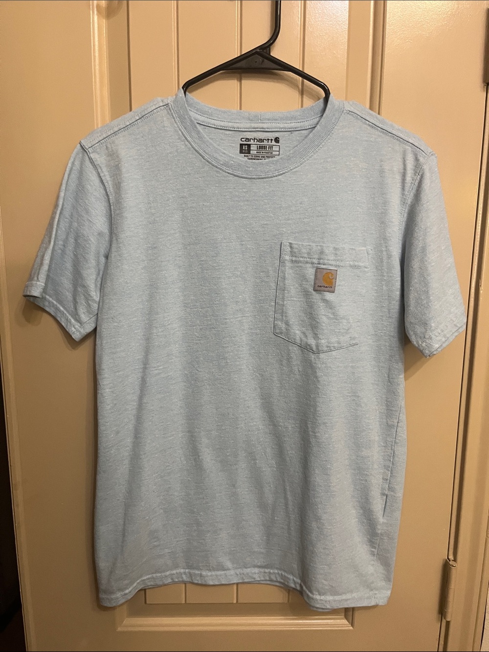 Carhartt Light Blue Pocket XS Loose Fit Crew Shirt